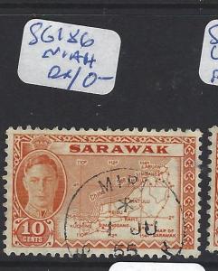 SARAWAK  (P1909BB)  KGVI 10C MAP SG 186 MIRI   CDS  VFU