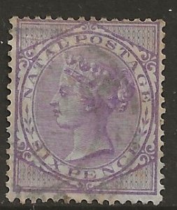 Natal 54  1874  6 pence  fine used