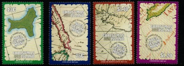 Christmas Island Sc 307-10 1991 Maps stamp set mint NH