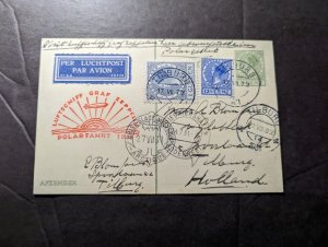 1931 Netherlands LZ 127 Graf Zeppelin Polar Flight Postcard Cover to Tulburg