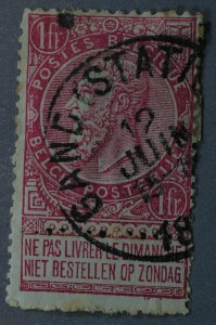 Belgium #72 Used VG w/ Label and Place Cancel HRM