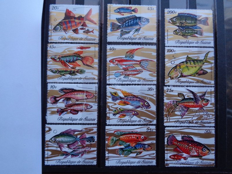 1971 Republic of Guinea Sc #570-81 Fish MNH