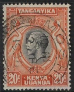 Kenya (KUT) 50 (used) 20c George V, Kavirondo cranes, red org & black (1935)