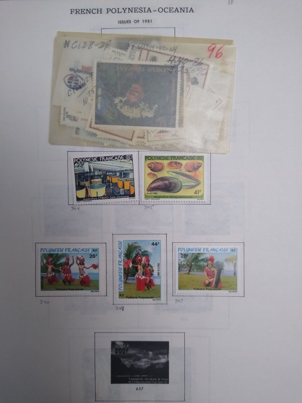 collection on pages French Polynesia 1981-85 PS: CV $143