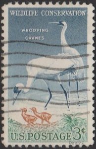 USA #1098 1957 3c Whooping Crane USED-VF-NH.