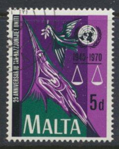 Malta SG 442  SC# 421  United Nations 1970  CTO see details / scans          ...