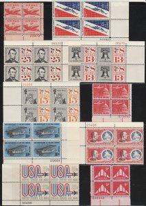 22 Different Airmail Plate Blocks MNH