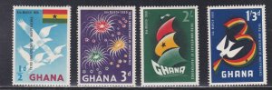 Ghana # 71-74, Independence 3rd Anniversary, Mint Hinged, 1/3 Cat.