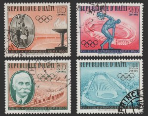 HAITI 1960 STAMP SCOTT # 462 - 65. USED. ROME OLYMPICS