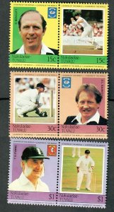 Tuvalu Nukulaelae #21 - 24 Cricket Players MNH  attached pairs