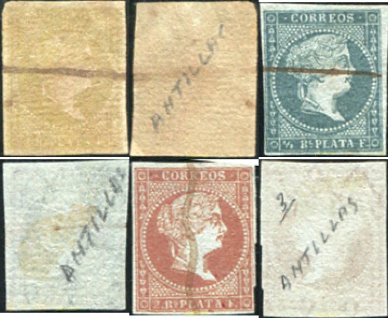 747269 HINGED ANTILLAS 1855 ISABEL II