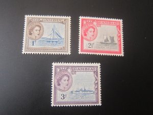 Gambia 1953 Sc 154,156-7 MNH