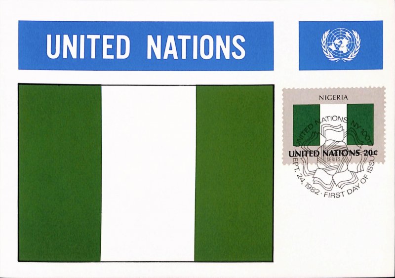 United Nations Flags of all nations maxi card Nigeria