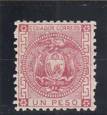 Ecuador  Scott#  11  MH  (1872 Coat of Arms)