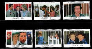 Uganda   Scott 918-923 MNH** Royals short set 6/8