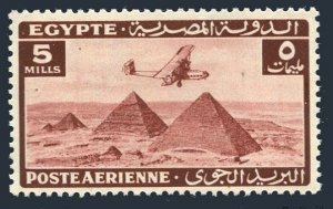 Egypt C34, MNH. Michel 261. Air Post 1941. Airplane over Giza Pyramids.