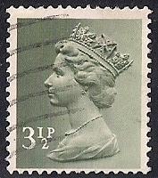 Great Britain #628 3 1/2P Queen Elizabeth 2, Stamp used F-VF