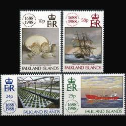 FALKLAND IS. 1988 - Scott# 481-4 Lloyds 300th. Set of 4 NH