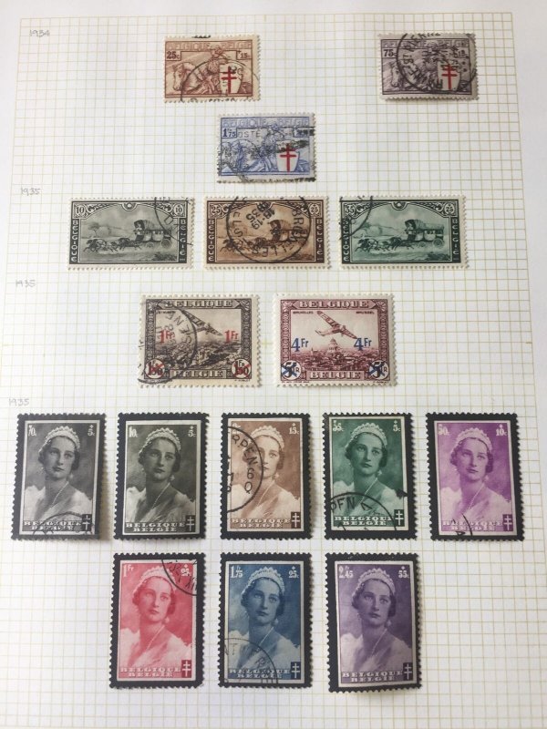 BELGIUM 1933/38 M&U Collection on Pages(Apx 100+Items)Apr 721 