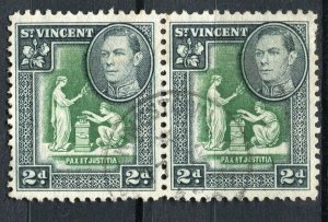 ST.VINCENT; 1938 early GVI pictorial issue fine used 2d. Pair