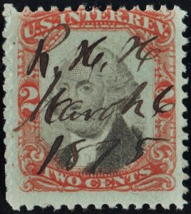 R151 2¢ Third Issue Documentary Stamp (1874) Used
