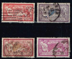 France 1927,Sc.#121; 124, 125, 129 used Allégorie Type Merson