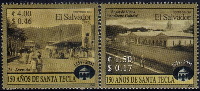 EL SALVADOR SANTA TECLA 150th ANNIVERSARY Sc 1603-1604 SET of 2 MNH 2004