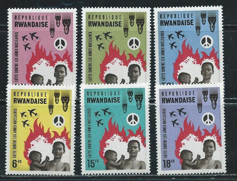 Rwanda 170-5 1966 Nuclear Weapons set MNH