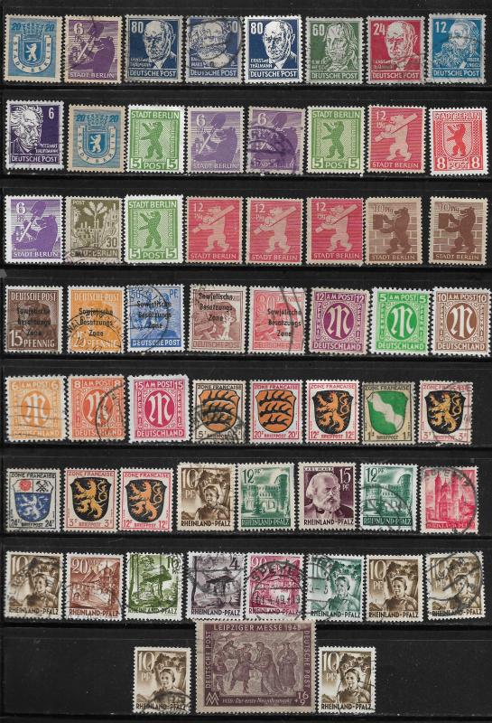 COLLECTION LOT OF 59 GERMANY OCCUPIED STAMPS CLEARANCE 2 SCAN