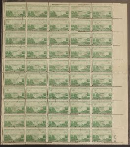 U.S. Used #990 3c National Capital. Sheet of 50. Oval Cancel. Choice!