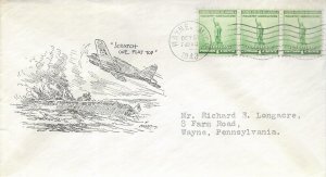 21 Oct 1943 WW II Patriotic Cover, Scratch One Flat Top