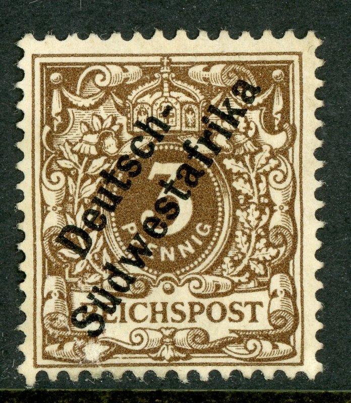 Germany 1898 SWA 3pf Dark Brown Scott 7 Mint A345