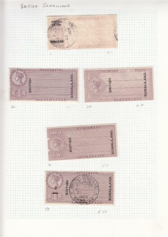 British Somaliland: Small Lot of Revenue Stamps (23766)