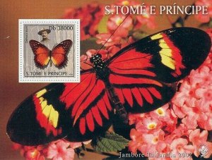 S. TOME & PRINCIPE 2003 - Butterflies & Scouts s/s. Scott Code: 1506