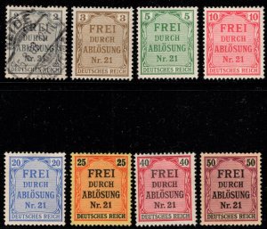 1903 Germany Scott #- OL1-OL8 Prussian Local Complete Set/8 Mixed Condition