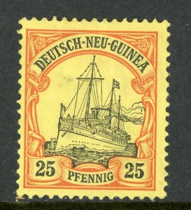 Germany 1901 New Guinea 25pf Orange/Black Yacht Unwmk Scott # 11 Mint E306