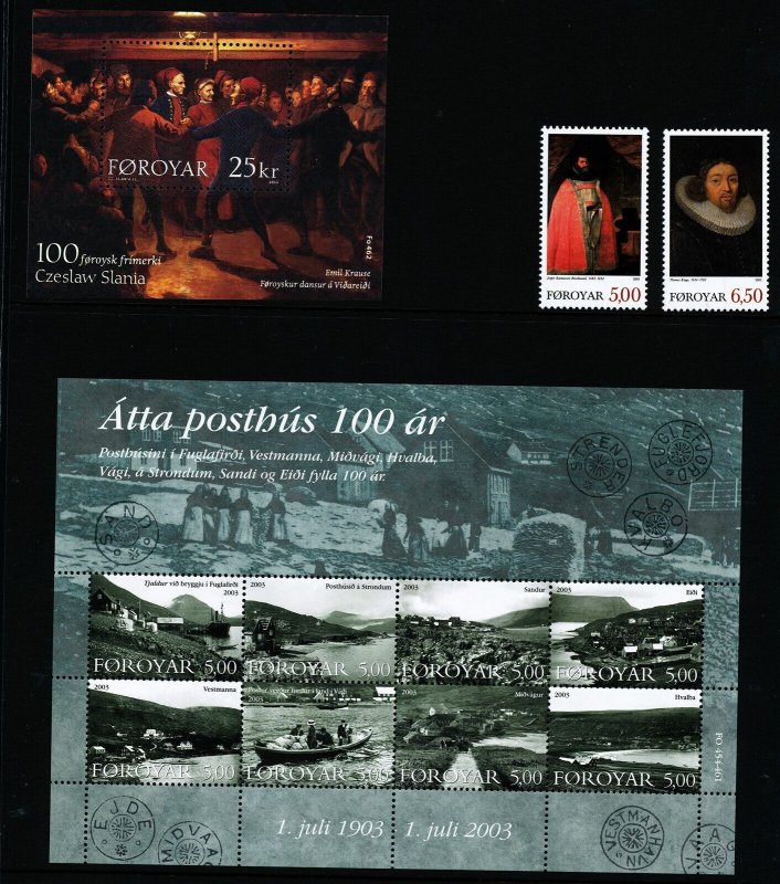 Faroe Islands 2003 Year set cpl with S/S and singles. Three scans. MNH