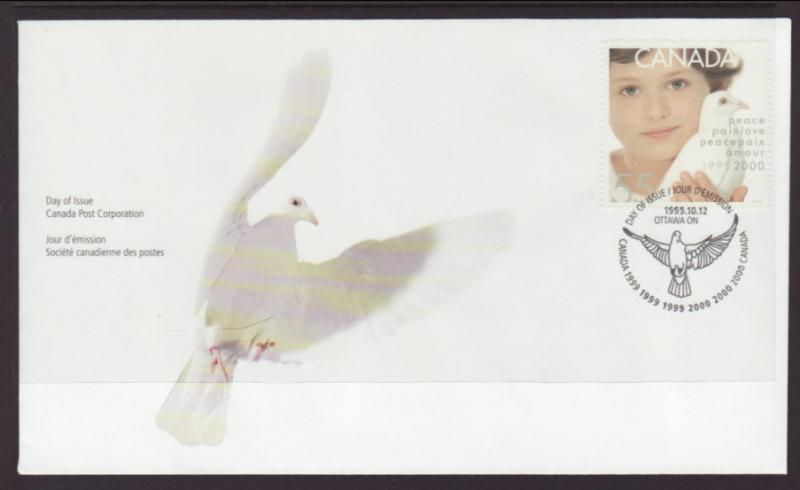 Canada 1813 Dove Peace Canada Post U/A FDC