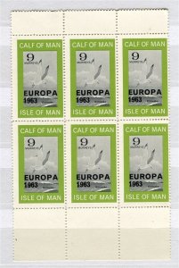 ISLE OF MAN; 1963 early Pictorial Bird EUROPA issue MINT MNH CORNER BLOCK