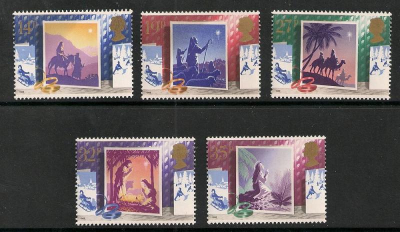 Great Britain Scott 1234-1238 MNH Complete -Christmas (1988)