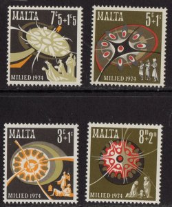 Thematic stamps MALTA 1974 XMAS 532/5 mint