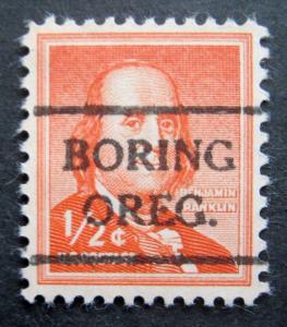 Sc # 1030 ~ 1/2 cent Liberty Issue, Precancel, BORING OREG. (bd27) 