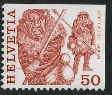 SWITZERLAND 1977-84 50C FOLK CUSTOMS BOOKLET STAMP MNH**