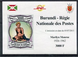 Burundi Republic 2013 MARILYN MONROE s/s Imperforated Mint (NH) #1