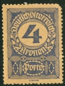 AUSTRIA - SC #j88 - UNUSED HINGED FAULT - 1921 - Item AUST238