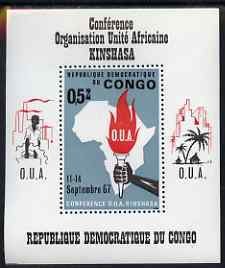 CONGO KINSHASA - 1967 - Utd  African Conf-Perf Miniature Sheet-Mint Never Hinged