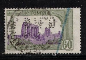 TUNISIA Scott # 48 Used - BIFC Perfin