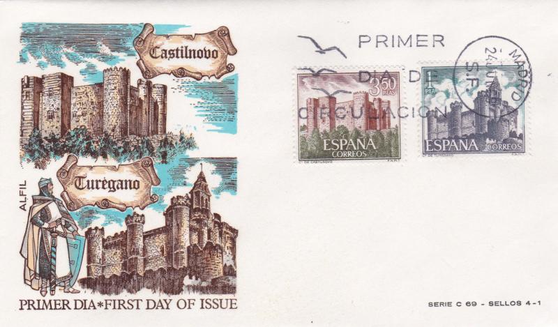 Spain 1969 Spanish Castles 4th Series Set of 3 FDC Unadressed VGC