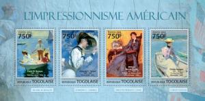 TOGO 2013 SHEET AMERICAN IMPRESSIONISM ART PAINTINGS tg13122a