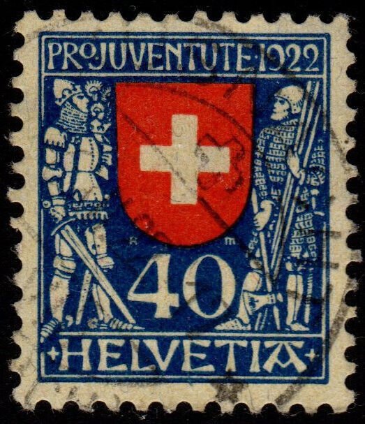 Switzerland - Scott #B24 Used 1922 Semipostal (Coat of Arms)